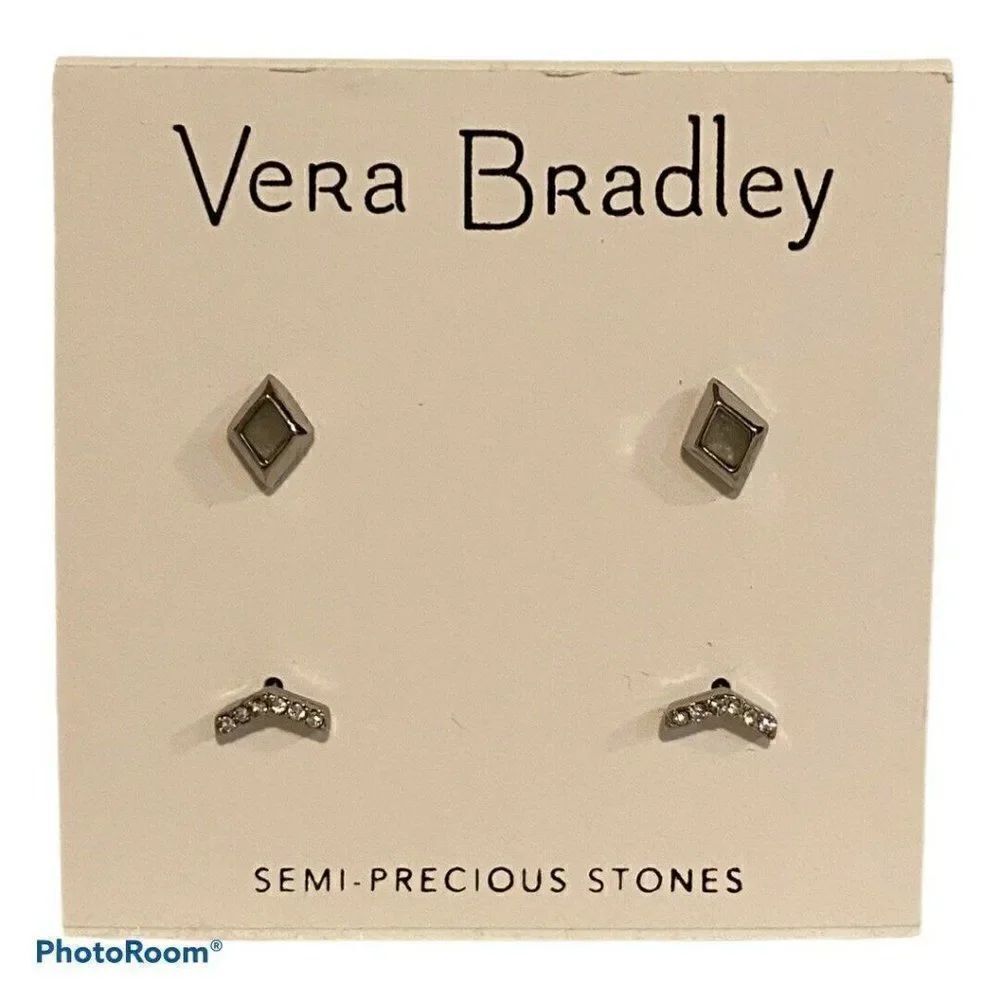 Vera Bradley Silver Tone Stylist Earring Set Studs